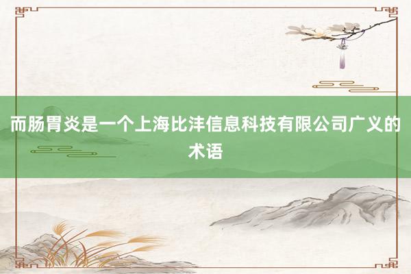 而肠胃炎是一个上海比沣信息科技有限公司广义的术语