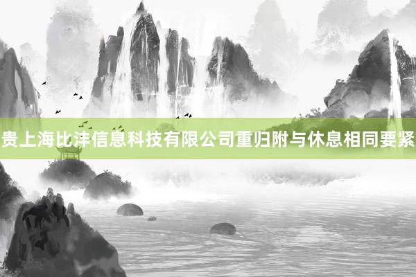 贵上海比沣信息科技有限公司重归附与休息相同要紧